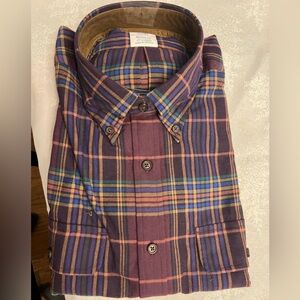 NWT Brooks Brothers Men's Regular Fit Cotton-Cashmere Sport Shirt Plaid Fannel